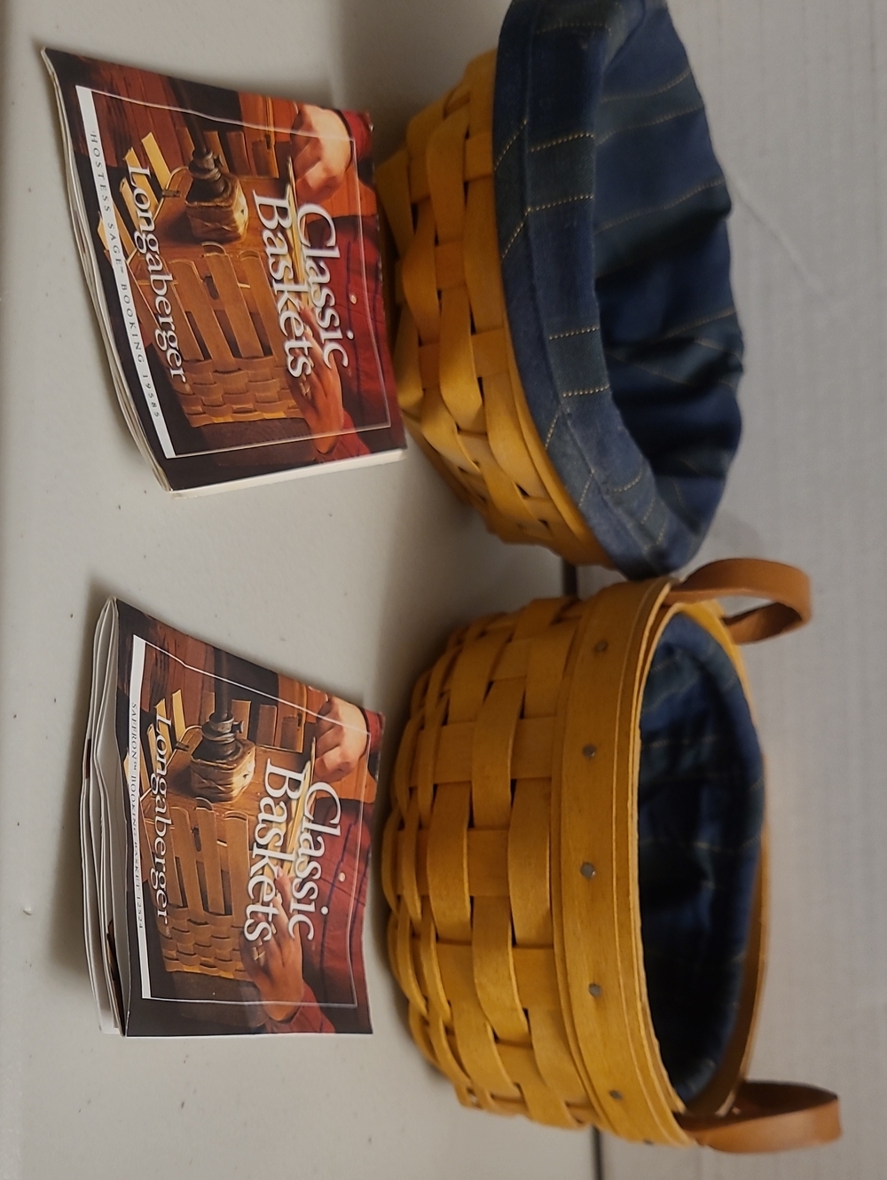 Longaberger Woven Booking/Hostess Baskets with Blue Liners